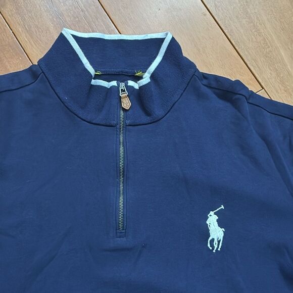 Polo by Ralph Lauren Men's Quarter Zip Navy Sweatshirt size XXL - Picture 2 of 9